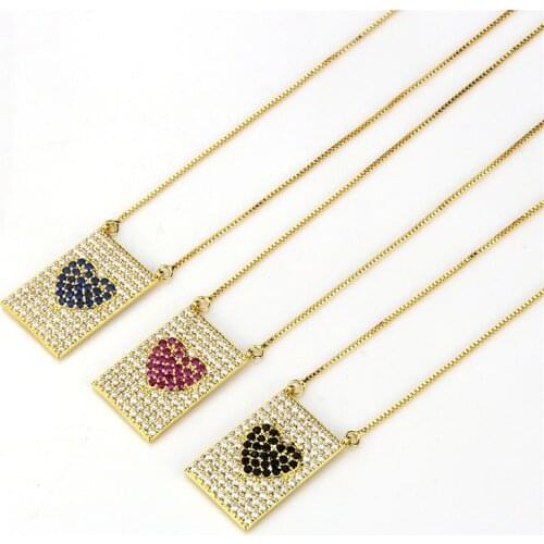 Funmode Trendy Micro Cubic Zircon Pave Pouch Design Pendant Necklace For Women Dress Jewelry Accessories Wholesale FN175