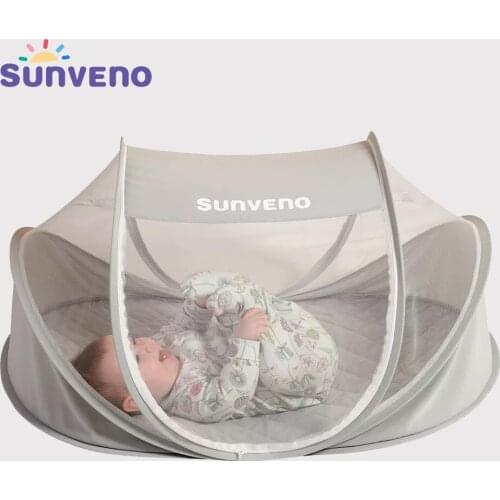 Sunveno Baby Mosquito Net Tent Portable Foldable Travel Bed Anti Mosquito Bites Auto Self-expanding for Babys Adults Trip