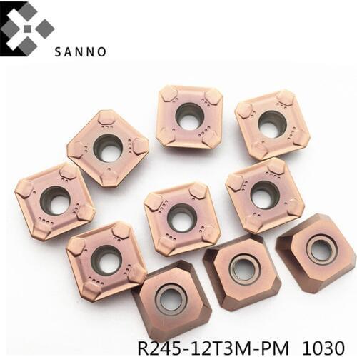 R245-12T3M-PM 1025 / 1030 cnc carbide cutting tools carbide milling blade inserts flat milling cutter R245 style