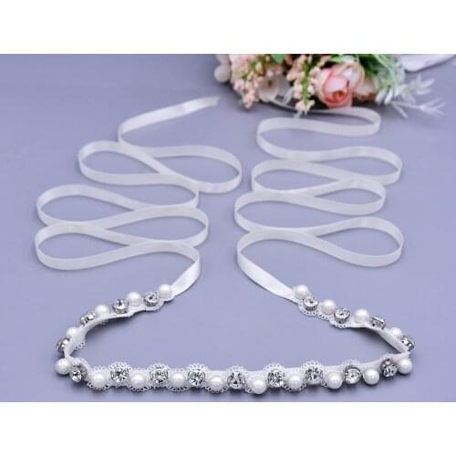 S71 Wedding Belts with Pearl and Diamond for Bridal Bridesmaid Bride Dress Accessories Women Prom Evening Dresses Fine Belt