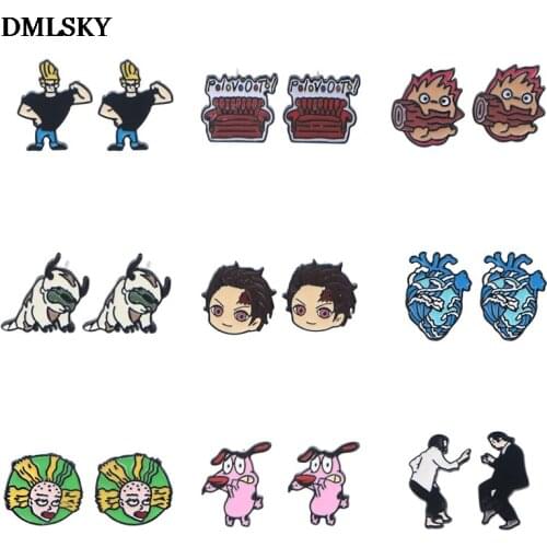 DMLSKY Animal Cartoon Creative Funny Stud Earrings Jewelry Not allergic Earring for Girls Cute Gift M4685
