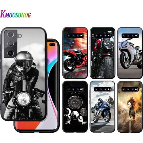 Silicone Cover Handsome Motorcycle For Samsung Galaxy S21 S20 FE Ultra S10 S10e Lite S9 S8 S7 Edge Plus Phone Case