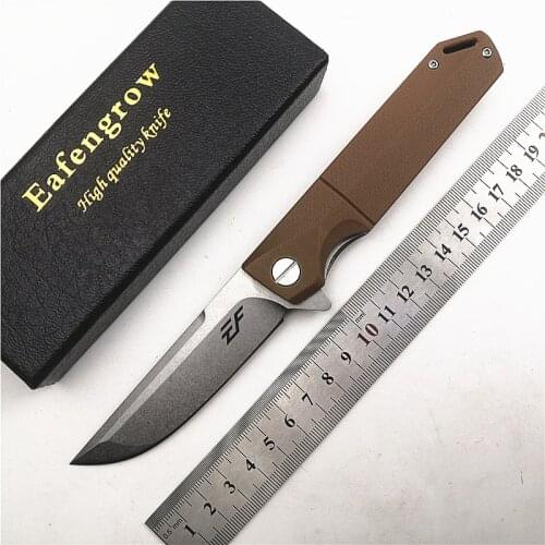 Eafengrow EF71 EDC Folding Knife G10 handle D2 Blade Ball Bearing Flipper Utility Outdoor Camping Hiking Tactical Knife