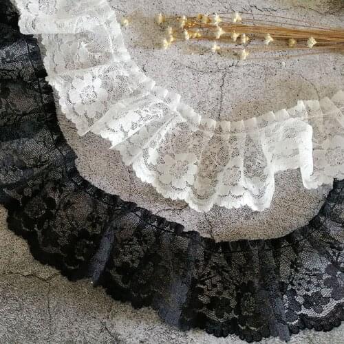 5CM Wide Hot Modern Embroidery flower lace fabric trim ribbon DIY sewing applique collar Ruffle craft wedding guipure decor