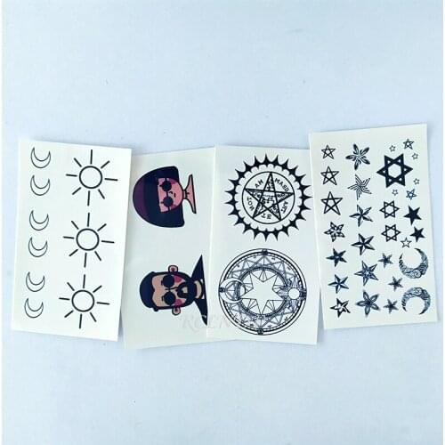 Waterproof Temporary Tattoo Sticker cartoon leon girl sun moon totem star tatto flash tatoo fake tattoos for women men kid