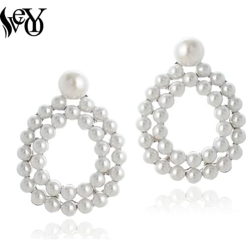 VEYO Vintage Arificial Pearl Stud Earrings Classic Bridal Wedding Earrings for Women Fashion Jewelry Gift