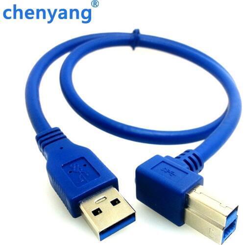 High Quality USB 3.0 A Male to B Male 90 Degree Right Angle Printer Cable 60cm/0.6m