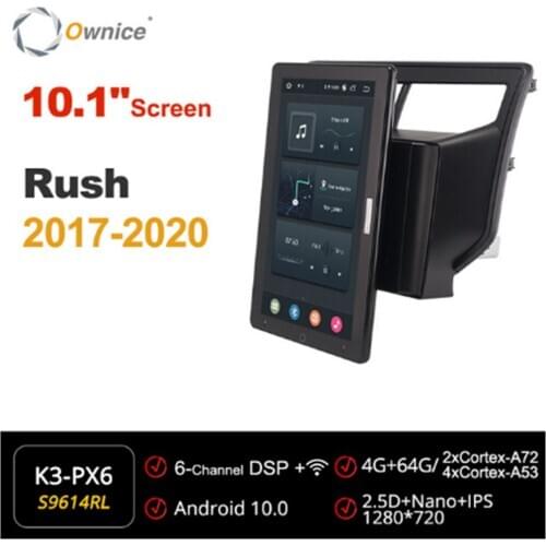 1280*720 Ownice Android 10.0 Car Radio forToyota Rush 2017 2018 2019 2020 Auto Multimedia Video Audio Auto 10.1Inch Rotatable