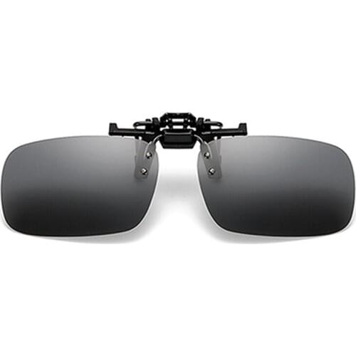 2021 Night Vision Yellow Women Square Sun Glasses with Clips Unisex Clips 13CM Men Polarized Clip on Sunglasses for Driving