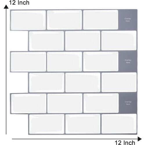 3D Peel and Stick White Subway Wall Tile Sticker Wallpaper Backsplash Of Kitchen Wall Tile Stickers Peel and Stick Wall Tile