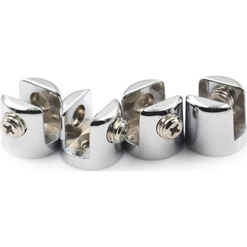 4PCS Glass Brackets Chrome Plated ZINC Alloy 6mm-8mm Adjustable Screw For Fit Most Glass Brackets