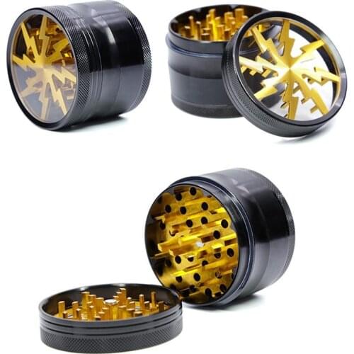 4 Layer 63mm Grinder Lightning Fulmination Weed Accessories Weed Grinder Herb Grinder Crusher Tobacco Grinder Grinders