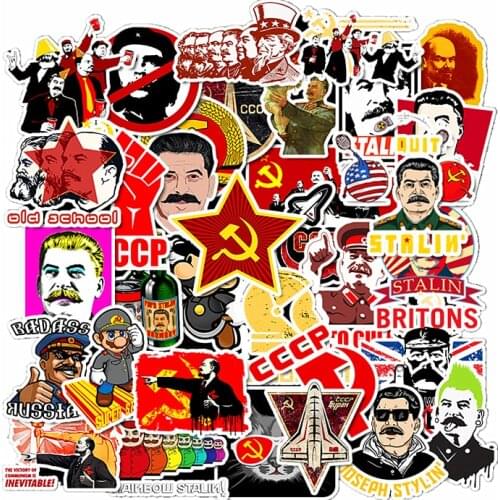 50PCS Nostalgia Mixed Soviet Union Stalin USSR CCCP HET Stickers Waterproof PVC Skateboard Guitar Luggage Motorcycle Sticker Kid