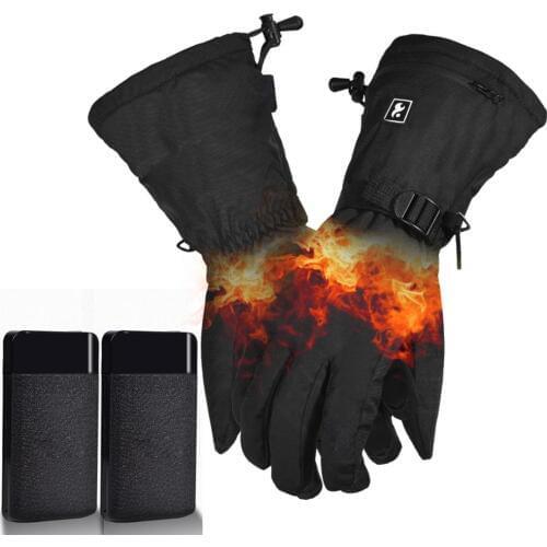 5V Touch Screen Motorcycle Electric Heated Gloves Warm Heating Gloves With 3000mAh Power Bank For Cycling Skiing Thickening