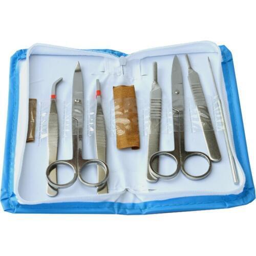 7pcs Educational Anatomy Appliance Laboratory Anatomical Tools Lancet Dissecting Needle tweezers Scissors Biological Microscope