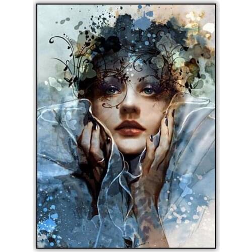 Abstract 5d Diy Diamond Painting Watercolor Girl Full Diamond Square / Round Diamond Mosaic Cross Stitch