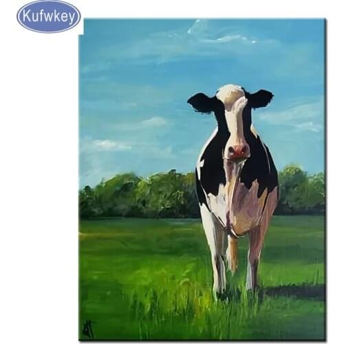 Animal Diamond Embroidery Netherlands cow Full Square Diamond Painting round Diamond Mosaic Pictures Of Rhinestones painting