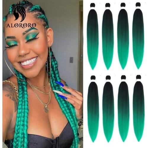 Alororo 35 Mixed Colors Pre Stretched Braiding Hair Synthetic Hair Extension for Braids 24 Inches Profession Jumbo Braid Hair