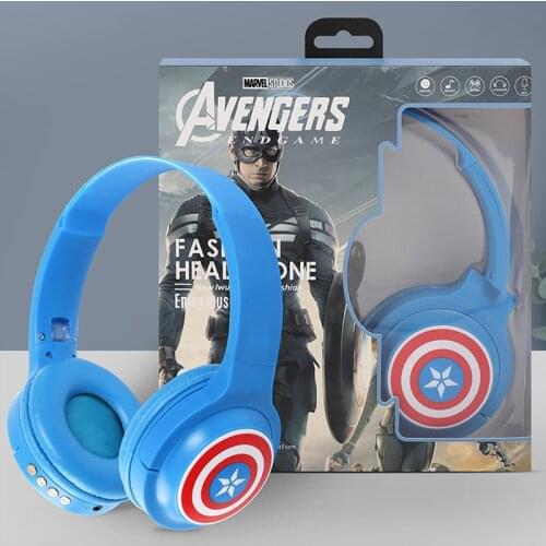 Disney Headset Iron Man Bluetooth 5.0 Plug In Wireless Headset Spider Man Captain America Stereo Headset Multi System Compatible