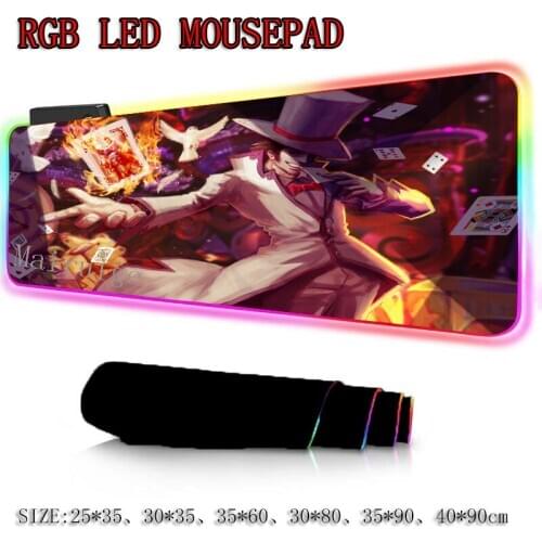 Mairuige Large RGB Mouse Pad Lock-edge Anime Magic Playing Card Computer Desk Mat Speed Rubber Non-slip Lol Dota Gamer Xxl