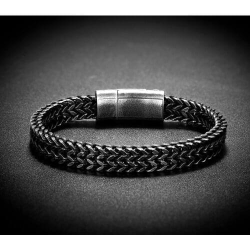High Quality Stainless Steel Bracelets For Men Vintage Blank Punk Link Chain Bracelets for Men Hand Jewelry Gifts