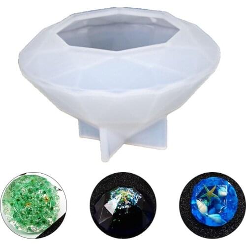 DIY Crystal Epoxy Mold Oversized Diamond Molds UV Resin Necklace Pendant Mould Jewelry Crafts Making Accessories