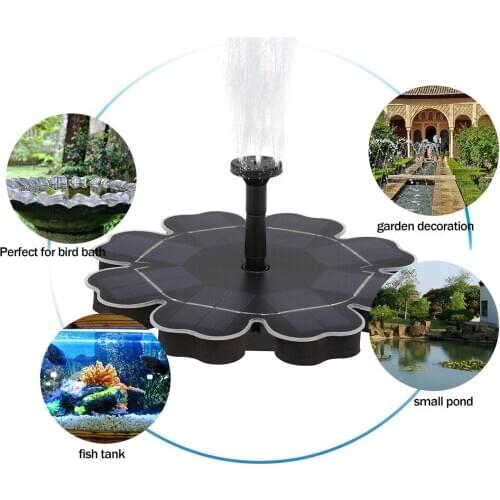 2.5W Solar Fountain Pump Freestanding Floating Water Pump With 8 Spray Pattern Heads for Outdoor Bird Bath Garden Pond Pool
