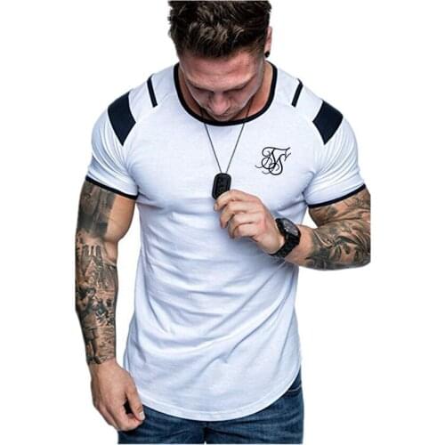 SIK Silk Logo Summer Cotton Mens T Shirt Printing Original Design Oneck Hip Hop Mens Casual Layout Stitching Top OuMa M 3XL