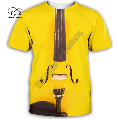 Guitar art Musical instrument 3D full printing fashion t shirt Unisex hip hop style tshirt streetwear casual summer style-7