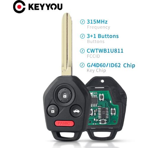 KEYYOU CWTWB1U811 315MHZ Remote Car Key For Subaru Impreza WRX STI Forester XV Crosstrek Outback Legacy 2012 2013 2014 - 2019