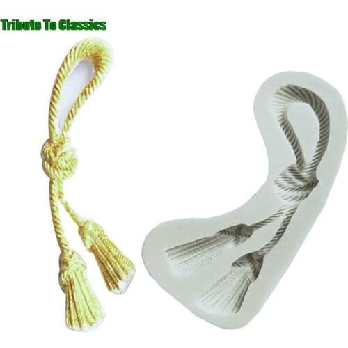 Tassel Rope Knot Molds DIY Silicone Liquid Soap Clay Mold DIY Fondant Cake Decor For Chocolate Cookie Sugar Mould bake Tool