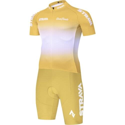 Team Strava skinsuit cycling 2021 bike clothing one piece Triathlon suit Cycling Jumpsuit 20D gel pad Ropa Ciclismo