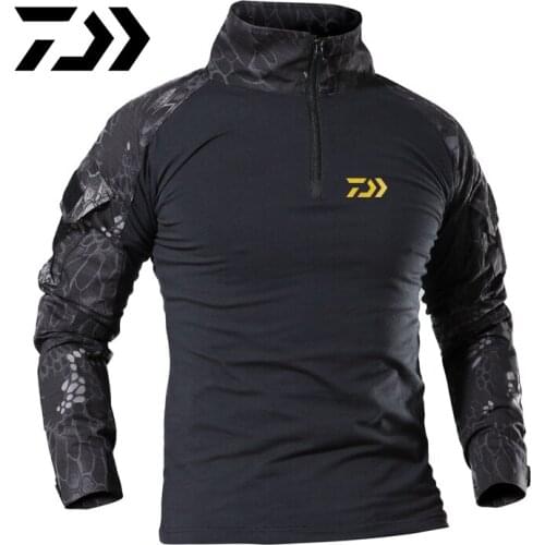 Daiwa Fishing Clothes Summer Sun Protection Fishing T Shirt Army Breathable Anti-Mosquito Outdoor Camping Travel Fishing Shirt