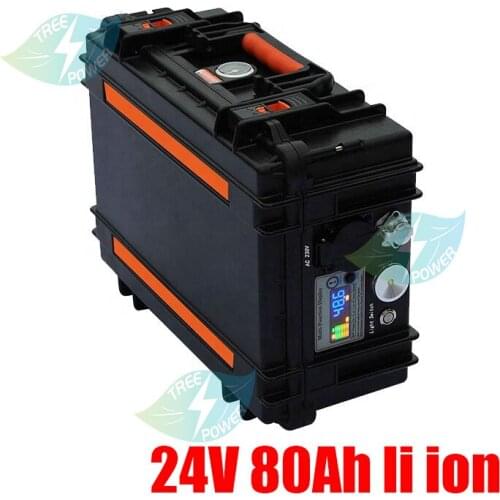 24V 80Ah lithium li ion battery pack with BMS for Mobility backup power golf trolley RV home ESS motorhome campers+10A charger