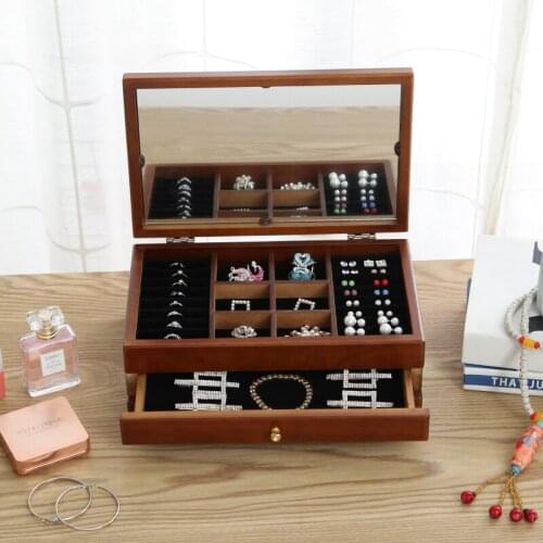 Multifunction Ladies Jewelry Storage Makeup Wooden Box New Design Fashion Wooden Jewelry Storage Lipstick Cosmetic Box For Women