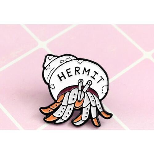 Fashion Cartoon Marine Life Squid Fish Brooch Cute Cuttlefish HERMIT Men and Women Gift Enamel Laple Pins badge