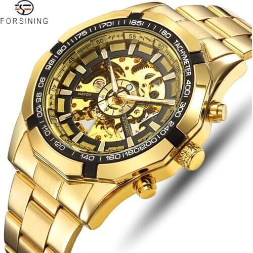 FORSINING Men Fashion Skeleton Mechanical Watch Casual Sport Waterproof Mens Classic Business Wristwatch Relogio Masculino