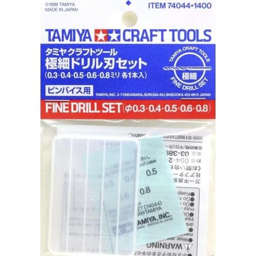 Tamiya 74044 Fine Drill Bit Set NIB 5pcs Model Craft Tool (0.3 0.4 0.5 0.6 0.8mm)