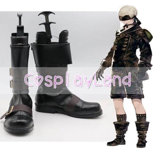 Game NieR Automata YoRHa No. 9 Type S Cosplay Boots Shoes Party Cosplay Boots Custom Made Men Shoes