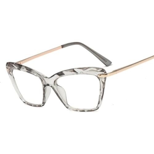 Fashion Cat Eye Glasses Women Transparent Eyeglasses Frames Metal Spring Leg Eyewear High Quality Trending Brand Spectacle