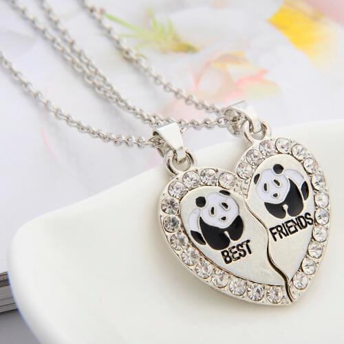 2 PCS/Set Animal Best Friends Friendship Couple Two Parts Pendant Necklace Best Gifts For Men Women BFF Jewelry Wholesale
