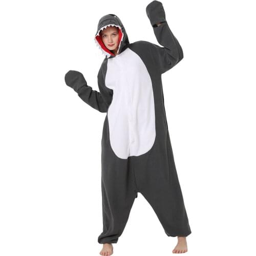 Funny Cartoon Pijamas Onesies For Adults Shark Kigurumi Pajamas Women Animal Costume Men Cosplay Pyjamas Halloween Sleepwear