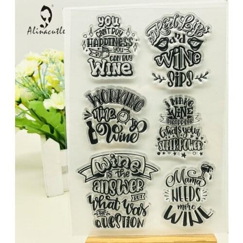 CLEAR STAMPS Wine Happiness Scrapbooking Handmade Card Album Paper Craft Rubber Transparent Silicon AlinaCraft