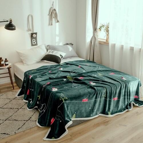Christmas blankets cartoon quilts twin full queen king kids blankets soft Throw Flannel blanket on Bed/car/sofa luxury green rug