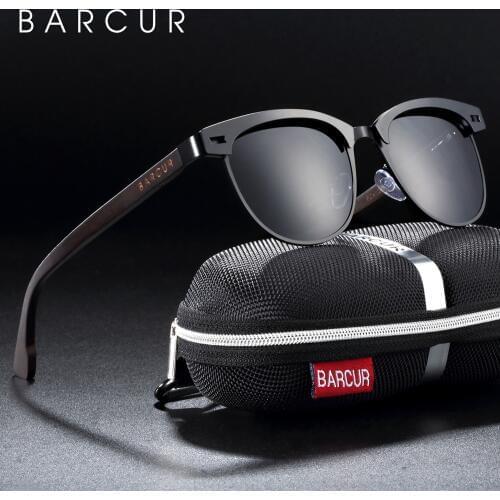 BARCUR Cat Eye Wood Sunglasses Polarized Stainless Steel Frame wooden Sun Glasses for Men Women Oculos lunette de soleil femme