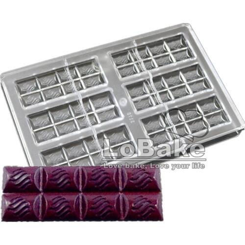 6 cavities Special cube pad shape 27.5*17.5*2.4cm PC polycarbonate chocolate candy sugarcraft cake molde for baking accessories
