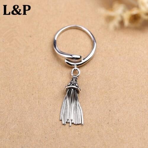 L&P Authentic 100% 925 Sterling Silver Ring For Women Vintage Tassels Ring Original Wedding Jewelry