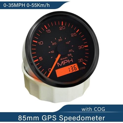 0-80MPH 0-130km/h GPS Speedometer Car Motorcycle Universal 85mm Drive Direction Red/Yellow Backlight with GPS Antenna 9-32V