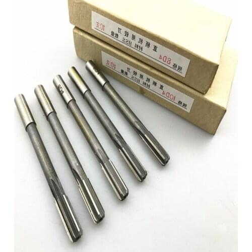 10 Pcs H.S.S. H7 3mm-12mm Straight Shank Machine Reamer Milling Cutter Set High Toughness Industrial Tools Durable 85AC