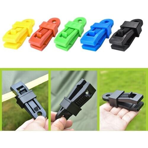 10pcs Large Awning Canopy Pull Point Hook Buckle Wind Rope Clamps Outdoor Camping Tent Windproof Alligator Barb Clip Accessory